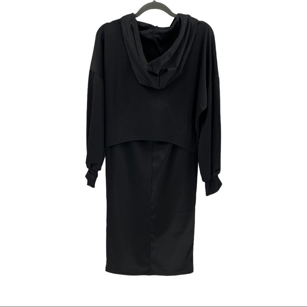 Black Women's Drawstring Hoodie Skirt Set Size Medium M - Picture 13 of 15